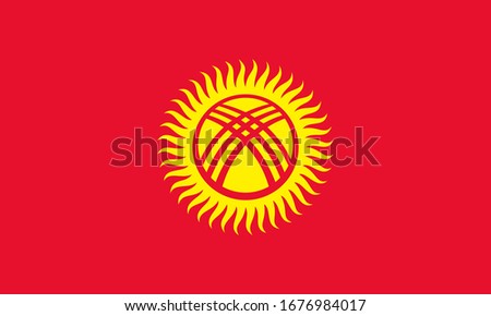 the national flag of kyrgyzstan. proportion 3:5. vector illustration