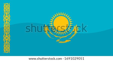 the national flag of kazakhstan is glossy