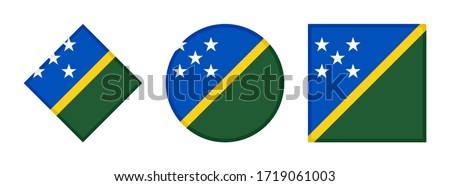 solomon islands flag icon set, isolated on white background