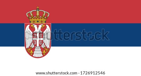 the national flag of serbia. proportion 1:2