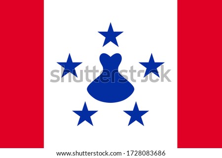  flag of austral islands. proportion 2:3 