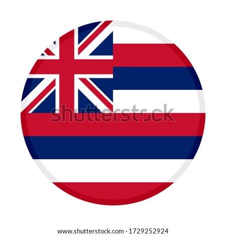 round icon, hawaii flag isolated on white background