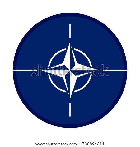 round icon with nato flag isolated on white background