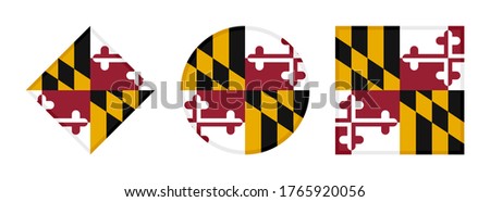 maryland flag icon set isolated on white background