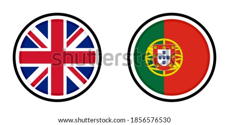 round icon with united kingdom and portugal