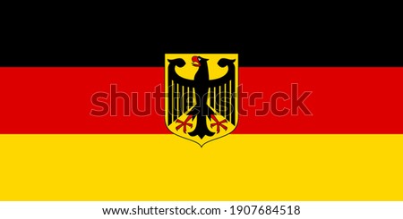 the national flag of germany with eagle. proportion 1:2