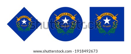 nevada flag icon set isolated on white background