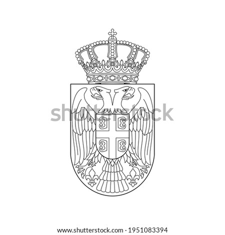 eagle outline. black and white eagle. flag of serbia. sticker, print, symbol, icon, decoration