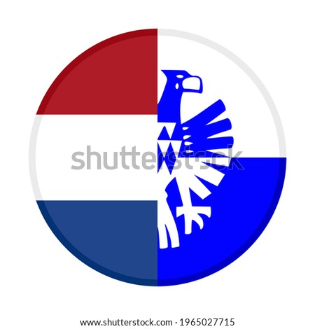 round icon with arnhem and netherlands flags isolated on white background
