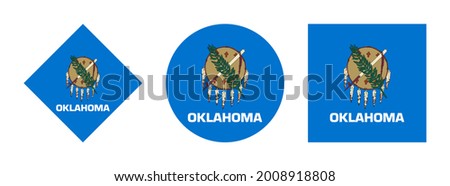 Oklahoma flag icon set isolated on white background
