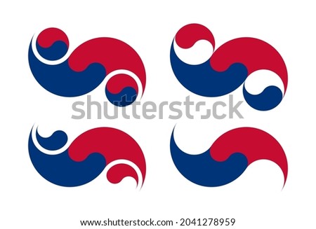 south korea logo set. vector illustration isolated on white background. sticker, print, decoration and etc