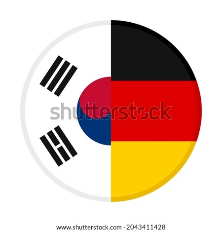 korea republic and germany flag. vector illustration