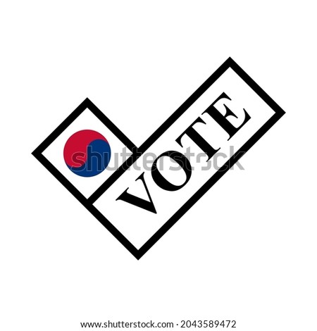 vote text icon. elections concept in south korea. vector illustration. logo, seal, sticker, print, cover, etc