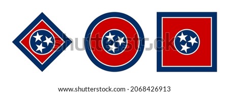 tennessee state flag icon set. vector illustration isolated on white background