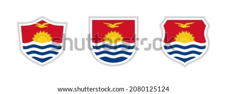 shields icon set with kiribati flag isolated on white background. vector illustration
