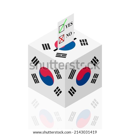 south korea ballot box. vector illustration