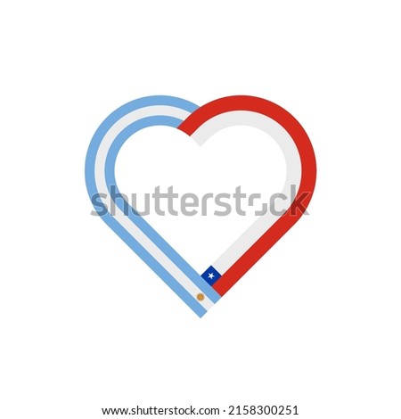 unity concept. heart ribbon icon of argentina and chile flags. vector illustration isolated on white background