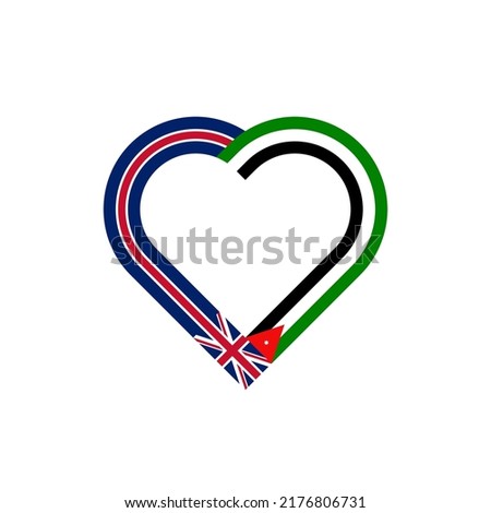 peace concept. heart ribbon icon of united kingdom and jordan flags. vector illustration isolated on white background