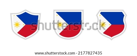 shields icon set with filipino flag isolated on white background. vector illustration