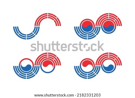 korea logo set. vector illustration isolated on white background