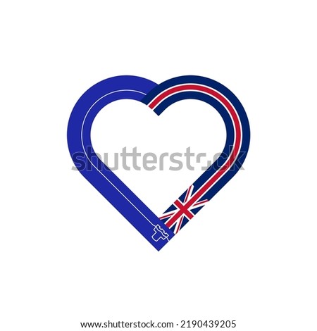 unity concept. heart ribbon icon of tyne and wear and united kingdom flags. vector illustration isolated on white background
