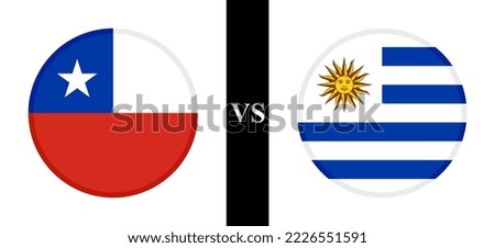 the concept of chile vs uruguay. flags of chilean and uruguayan. vector illustration