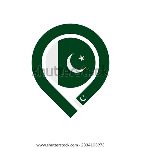 pakistan flag map pin icon. vector illustration isolated on white background