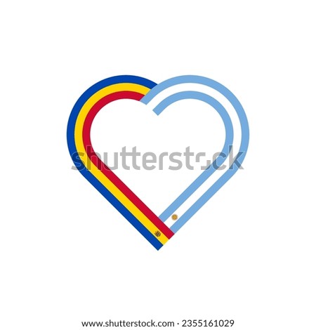 unity concept. heart ribbon icon of moldova and argentina flags. vector illustration isolated on white background