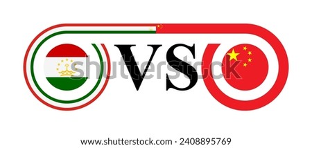 concept between tajikistan vs china. vector illustration isolated on white background