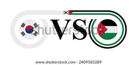 concept between south korea vs jordan. vector illustration isolated on white background