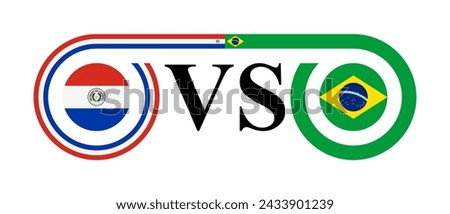 concept between paraguay vs brazil. vector illustration isolated on white background