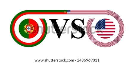 concept between portugal vs united states. vector illustration isolated on white background