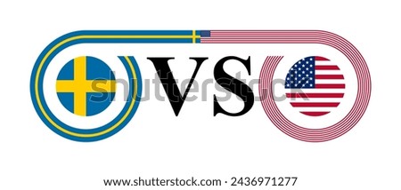 concept between sweden vs united states. vector illustration isolated on white background