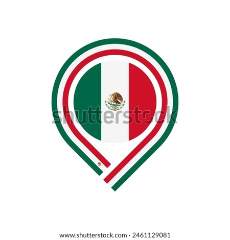 map pin icon of mexico flag. vector illustration isolated on white background