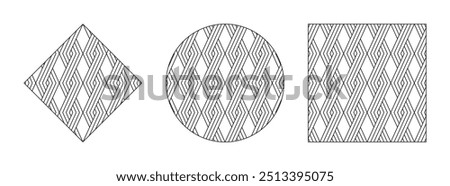 rhombus outline set. vector illustration isolated on white background