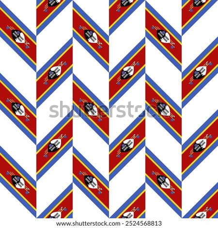 swaziland flag pattern design. chevron background. vector illustration