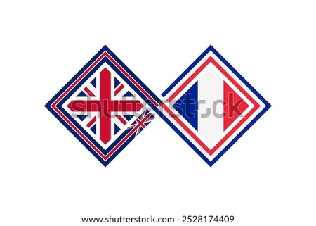 deal concept. english and french language translation icon. vector illustration isolated on white background