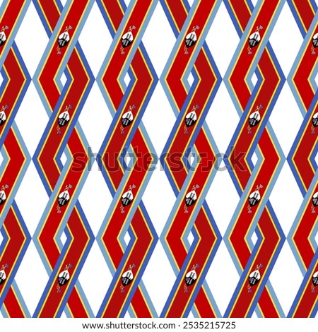 swaziland flag rhombus pattern background. vector illustration