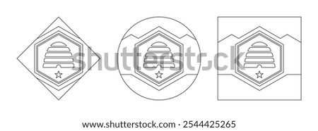 utah flag outline set. vector illustration isolated on white background