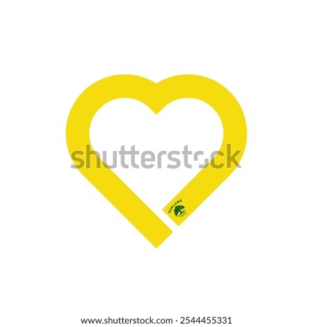 heart shape ribbon icon of oakland city flag. vector illustration isolated on white background