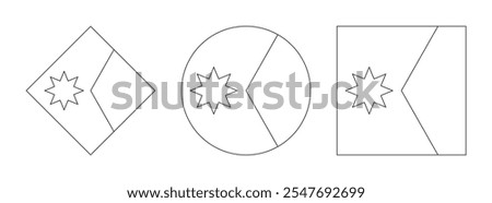 minnesota flag outline set. vector illustration isolated on white background