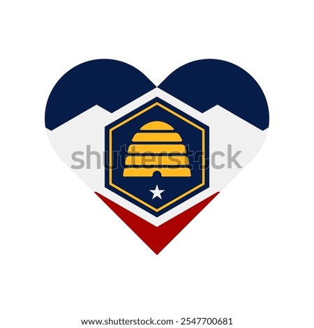 heart symbol icon of utah flag. vector illustration isolated on white background