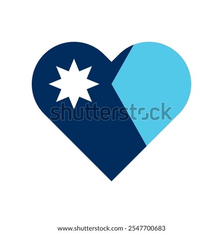 heart symbol icon of minnesota flag. vector illustration isolated on white background