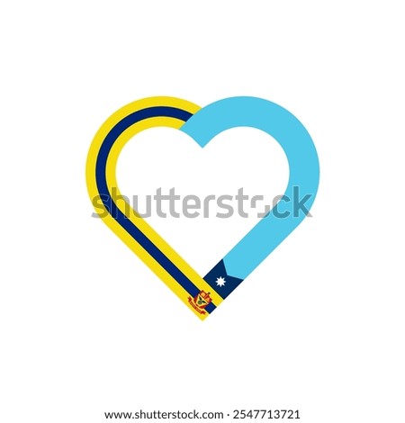 unity concept. heart ribbon icon of saint paul city and minnesota state flags. vector illustration isolated on white background