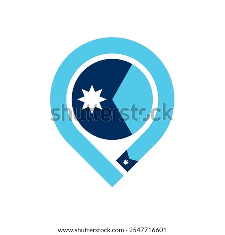 minnesota flag map pin icon. vector illustration isolated on white background