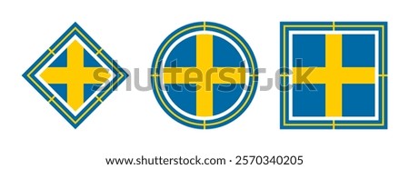 sweden flag icon set. vector illustration isolated on white background