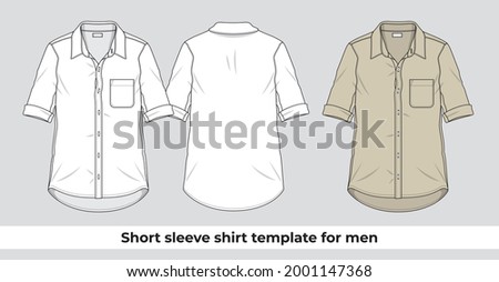 Short sleeve shirt template for men