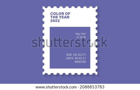 Color of the year 2022 in a stamp. Purple or violet graphic design 2022