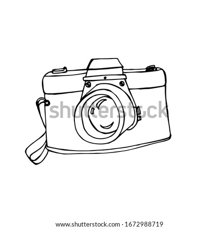 Camera icon isolated on white background. Camera symbol for your design, print, logo, application, interface. Vector illustration.