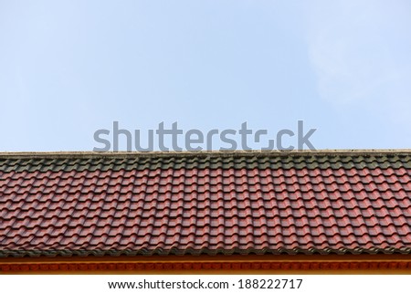 Layer roof tiles of Thai temple.